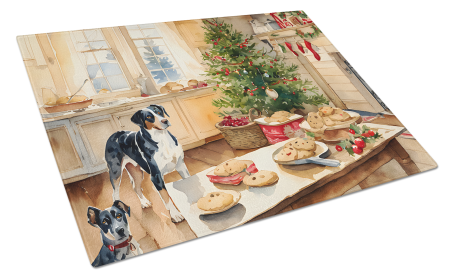 Christmas Cookies Glass Cutting Board (Dog Breed: Catahoula 3759, size: large)