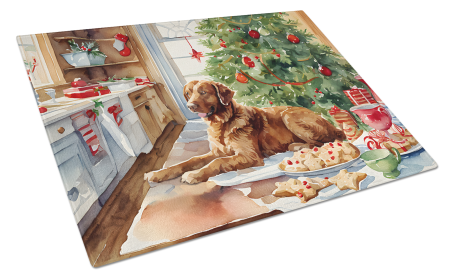Christmas Cookies Glass Cutting Board (Dog Breed: Chesapeake Bay Retriever 3765, size: large)