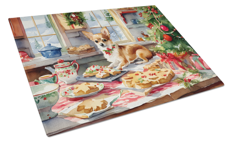 Christmas Cookies Glass Cutting Board (Dog Breed: Chihuahua 3766, size: large)