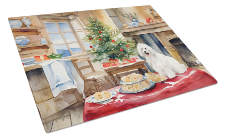 Christmas Cookies Glass Cutting Board (Dog Breed: Coton De Tulear 3773, size: large)