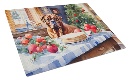Christmas Cookies Glass Cutting Board (Dog Breed: Dogue de Bordeaux 3781, size: large)