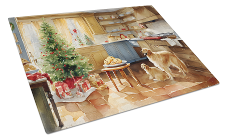 Christmas Cookies Glass Cutting Board (Dog Breed: Golden Retriever 3800, size: large)