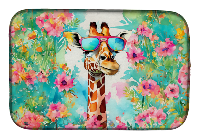 Hippie Animals Dish Drying Mat (size: 14  x 21"Design)
