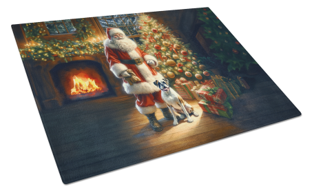 Moments with Santa Glass Cutting Board (Dog Breed: Boxer 4081, size: large)