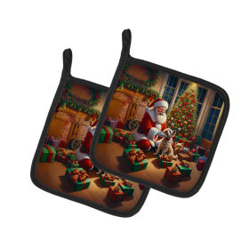 Moments with Santa Pair of Pot Holders (Dog Breed: Cairn Terrier 4087, size: 7.5HX7.5W)