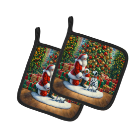Moments with Santa Pair of Pot Holders (Dog Breed: Dalmatian 4103, size: 7.5HX7.5W)