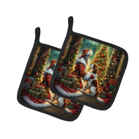 Moments with Santa Pair of Pot Holders (Dog Breed: English Setter 4107, size: 7.5HX7.5W)