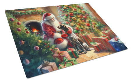 Moments with Santa Glass Cutting Board (Dog Breed: German Shorthaired Pointer 4115, size: large)