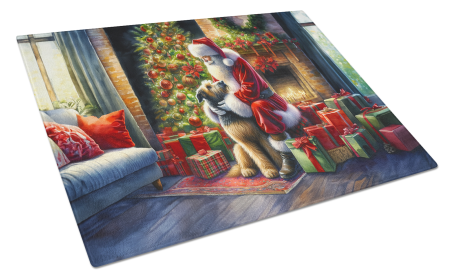 Moments with Santa Glass Cutting Board (Dog Breed: Irish Wolfhound 4127, size: large)
