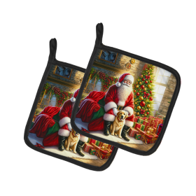 Moments with Santa Pair of Pot Holders (Dog Breed: Labrador Retriever 4134, size: 7.5HX7.5W)