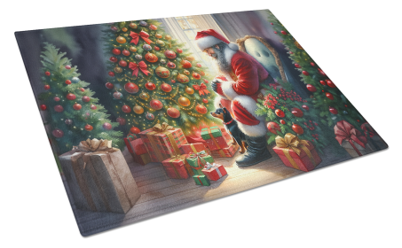 Moments with Santa Glass Cutting Board (Dog Breed: Miniature Pinscher 4142, size: large)