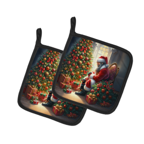 Moments with Santa Pair of Pot Holders (Dog Breed: Miniature Pinscher 4142, size: 7.5HX7.5W)