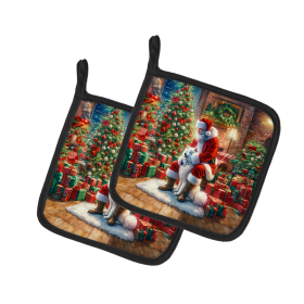 Moments with Santa Pair of Pot Holders (Dog Breed: Samoyed 4152, size: 7.5HX7.5W)