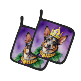 King of Mardi Gras Pair of Pot Holders (Dog Breed: Australian Cattle Dog 4725, size: 7.5HX7.5W)