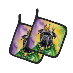 King of Mardi Gras Pair of Pot Holders (Dog Breed: Cane Corso 4762, size: 7.5HX7.5W)