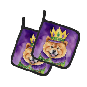 King of Mardi Gras Pair of Pot Holders (Dog Breed: Chow Chow 4769, size: 7.5HX7.5W)