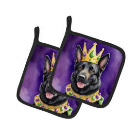 King of Mardi Gras Pair of Pot Holders (Dog Breed: German Shepherd 4795, size: 7.5HX7.5W)