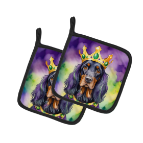 King of Mardi Gras Pair of Pot Holders (Dog Breed: Gordon Setter 4804, size: 7.5HX7.5W)