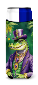 Mardi Gras 2024 Hugger for Ultra Slim Cans (Dog Breed: Alligator 5219, size: Slim Can)