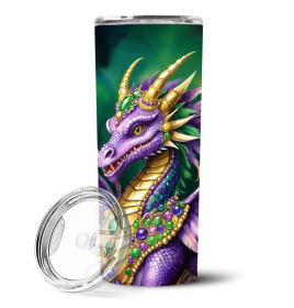 Mardi Gras 2024 Stainless Steel Skinny Tumbler (Design: Dragon 5220, size: 20 oz)