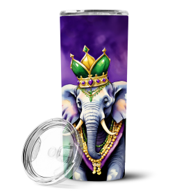 Mardi Gras 2024 Stainless Steel Skinny Tumbler (Design: Elephant 5223, size: 20 oz)
