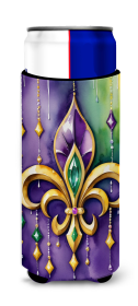 Mardi Gras 2024 Hugger for Ultra Slim Cans (Dog Breed: Fleur de lis 5226, size: Slim Can)