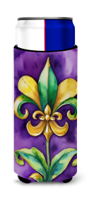 Mardi Gras 2024 Hugger for Ultra Slim Cans (Dog Breed: Fleur de lis 5227, size: Slim Can)