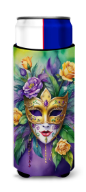 Mardi Gras 2024 Hugger for Ultra Slim Cans (Dog Breed: Mask 5235, size: Slim Can)