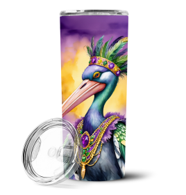 Mardi Gras 2024 Stainless Steel Skinny Tumbler (Design: Pelican 5244, size: 20 oz)