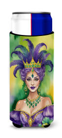 Mardi Gras 2024 Hugger for Ultra Slim Cans (Dog Breed: Queen 5245, size: Slim Can)