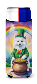 Where the gold at Hugger for Ultra Slim Cans (Dog Breed: American Eskimo 5473, size: Slim Can)