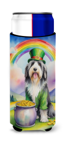 Where the gold at Hugger for Ultra Slim Cans (Dog Breed: Bearded Collie 5485, size: Slim Can)