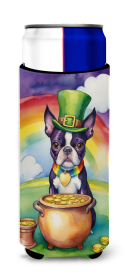 Where the gold at Hugger for Ultra Slim Cans (Dog Breed: Boston Terrier 5499, size: Slim Can)