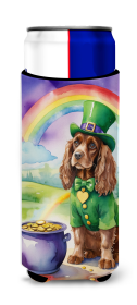 Where the gold at Hugger for Ultra Slim Cans (Dog Breed: Cocker Spaniel 5518, size: Slim Can)