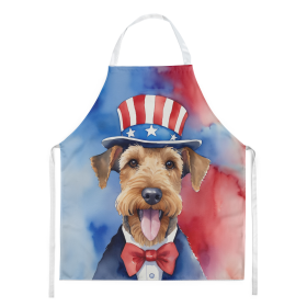 Patriotic American Apron (Dog Breed: Airedale Terrier 5633, size: large)