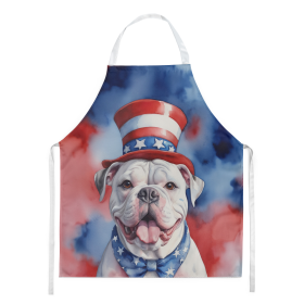 Patriotic American Apron (Dog Breed: American Bulldog 5637, size: large)