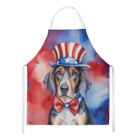 Patriotic American Apron (Dog Breed: American English Coonhound 5639, size: large)