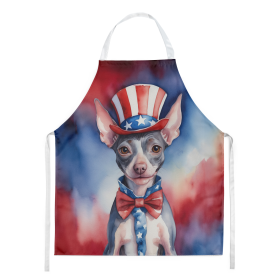 Patriotic American Apron (Dog Breed: American Hairless Terrier 5642, size: large)