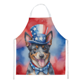 Patriotic American Apron (Dog Breed: Australian Cattle Dog 5645, size: large)