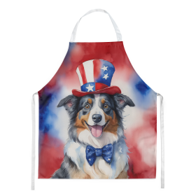Patriotic American Apron (Dog Breed: Australian Shepherd 5646, size: large)