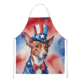 Patriotic American Apron (Dog Breed: Basenji 5648, size: large)