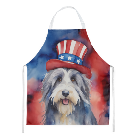 Patriotic American Apron (Dog Breed: Bearded Collie 5651, size: large)