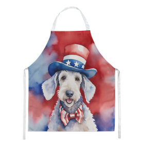 Patriotic American Apron (Dog Breed: Bedlington Terrier 5652, size: large)