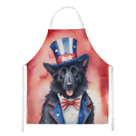Patriotic American Apron (Dog Breed: Belgian Sheepdog 5654, size: large)