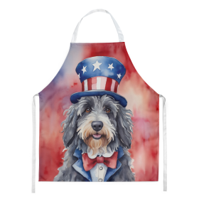 Patriotic American Apron (Dog Breed: Bergamasco Sheepdog 5656, size: large)