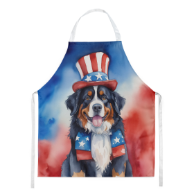 Patriotic American Apron (Dog Breed: Bernese Mountain Dog 5658, size: large)