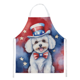 Patriotic American Apron (Dog Breed: Bichon Frise 5659, size: large)