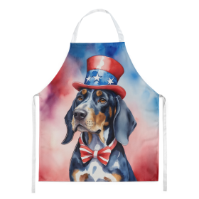 Patriotic American Apron (Dog Breed: Bluetick Coonhound 5662, size: large)