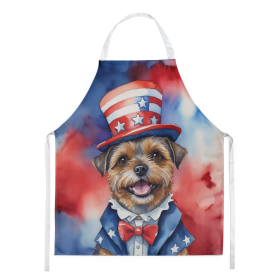 Patriotic American Apron (Dog Breed: Border Terrier 5664, size: large)