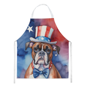 Patriotic American Apron (Dog Breed: Boxer 5668, size: large)